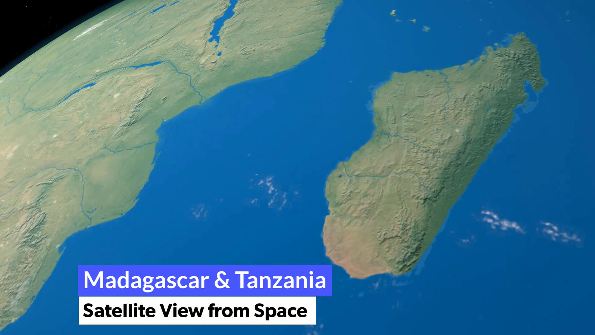 Madagascar and Tanzania Satellite Image